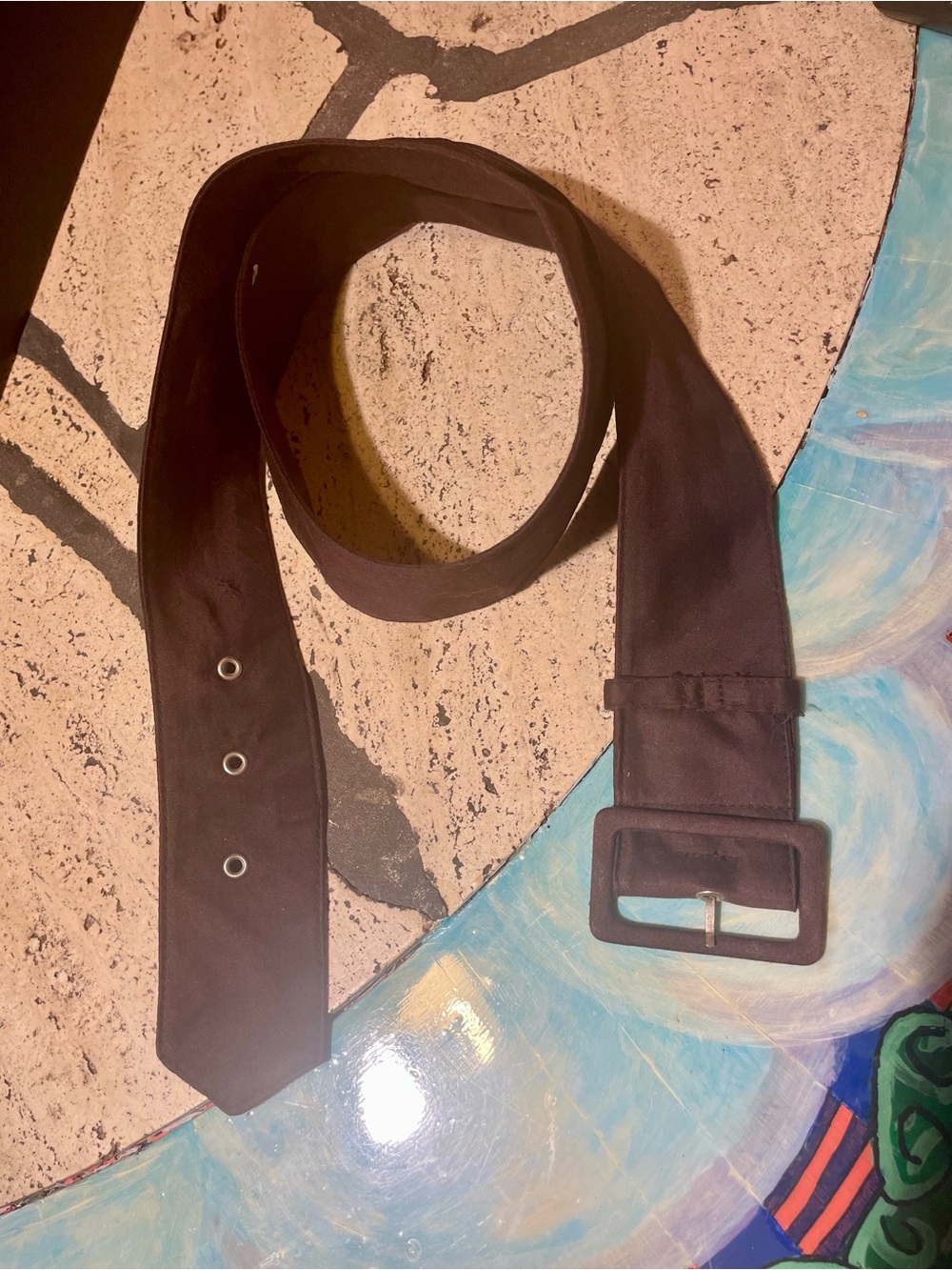 Vintage Chocolate Brown Fabric Ladies Belt